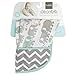 Kushies Cleanbib Waterproof Feeding Bib with Sleeves and Catch All/Crumb Catcher Pocket. Wipe Clean and Reuse! Lightweight for Comfort, Baby Boys and Girls, Unisex, 6-12 Months, White Elephants