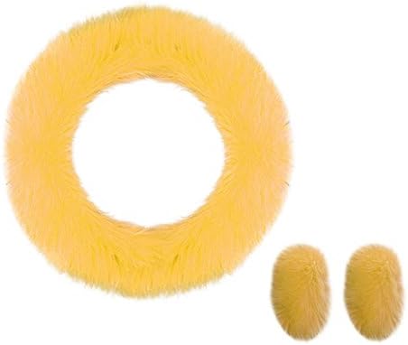 HP95(TM) 3pcs Woolen Fur Warm Steering Wheel Cover,Gear Shift Cover,Handbrake Cover (H)