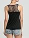 Fanala Women's Black Lace Trimed Crop Tank Tops Black