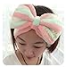 Domire Lovely Bowknot Soft Carol Fleece Bow Wash Cosmetic Headband/Hairlace,Pink