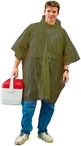 4-Pack Emergency Rain Poncho with Hood - Olive