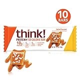 thinkThin Protein & Fiber Bars, Salted Caramel, 1.41 Ounce (Pack of 10)