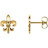 Jewels By Lux 14K Yellow Gold Fleur-De-Lis Earrings