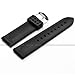 New 24mm Military Men's Black Silicone Rubber Replacement Watch Band Straps WB2407