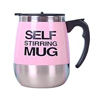 FEDBNET Coffee Cup Self Stirring Mug,Creative Stainless Steel Magnetized Mixing Cup Office Multi-Purpose