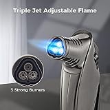 Kollea Triple Jet Lighter Windproof Torch Lighter Punch Safety Lock Refillable view 3