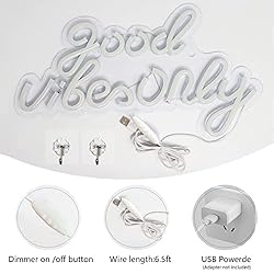 JFLLamp Good Vibes Only Neon Signs for Wall Decor