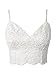 Persun Women's Sexy Floral Sheer Eyelash Lace Spaghetti Strap Crop Cami