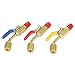 KKmoon Air Conditioning Refrigerant 3PCS Color Coded R410A R134A Shut Valves for AC HVAC Refrigeration Charging Hoses