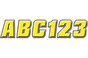 Hardline Products Series 500 Factory Matched 2-Inch Snowmobile Registration Number Kit, Yellow/Black