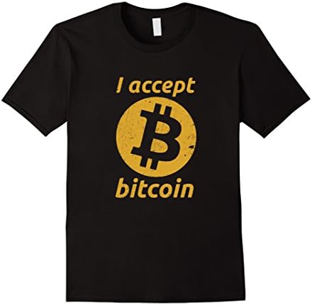 Mens I Accept Bitcoins Humor T shirt  Large Black