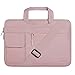 MOSISO Polyester Flapover Shoulder Bag Compatible with 15-16 inch Laptop, Pure Beige Pink