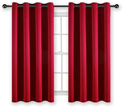 Kotile Home Fashion Window Privacy Assured Eyelet Red Short