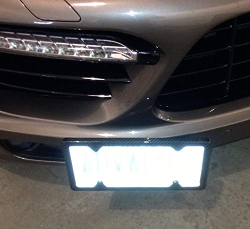 GMG Motorsports The NO Holes License Plate Bracket for The Porsche Cayenne Models up to 2018 (Will Work on Vehicles with Front sensors) No Drill Tow Hook License Plate Mount - Thumbnail 3