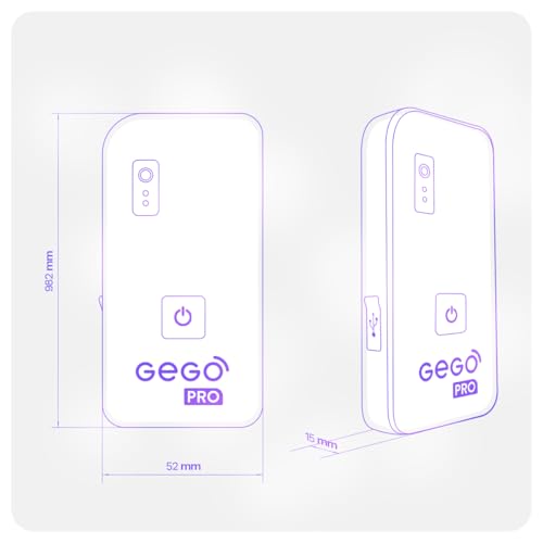 GEGO PRO GPS Tracker - Universal Tracking for Luggage, Vehicles, Trailers, Bike, Person | Real-Time GPS Tracking, WiFi, GSM & Bluetooth | Long Battery Life | Subscription Required