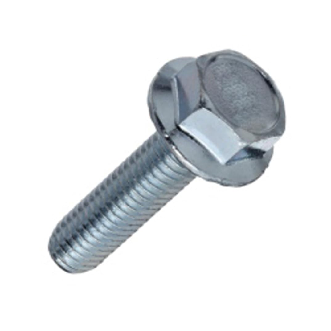 M8 Flanged Hex Bolts (Pack of 5) Fully Threaded Large Washer Head Screws Set Flange Hexagon Fasteners for Automotive, Machinery, Construction, DIY, Heavy Duty Applications Zinc Plated (8mm x 20mm)