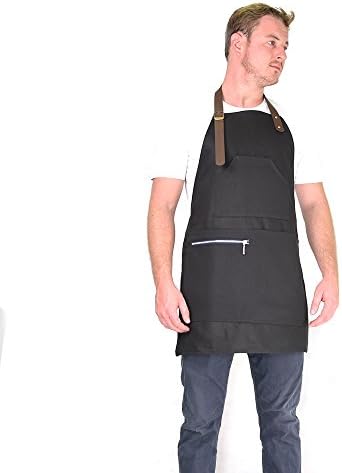 Tana Men's Cotton Denim Bib Apron - Made for Professional Chef's, Barista's, Workshop & BBQ