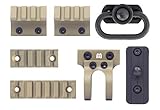 Monstrum Tactical Keymod Picatinny Rail Section Value Pack (Rail Section + Accessory Pack (Flat Dark Earth))