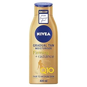 NIVEA Q10 Firming Plus Radiance Gradual Tan (400 ml), Tan Activating Firming Cream with Q10, Supports a Gradual Tan…