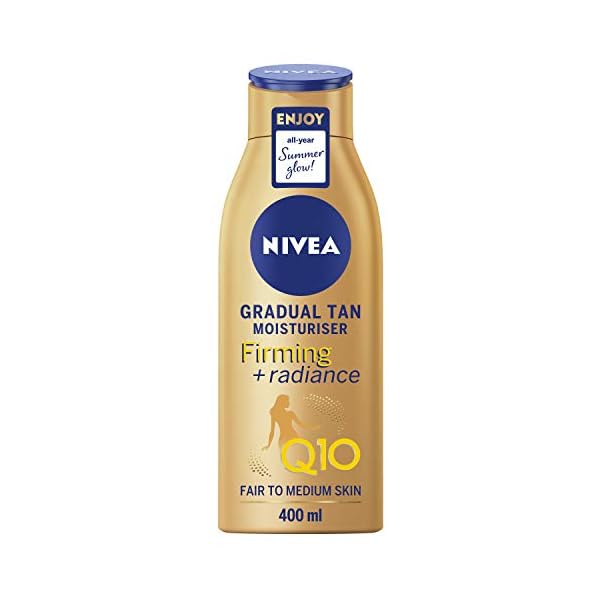 NIVEA Q10 Firming Plus Radiance Gradual Tan (400 ml), Tan Activating Firming Cream with Q10, Supports a Gradual Tan…
