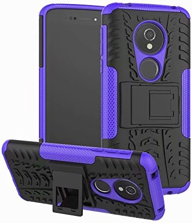 Moto G6 Play Case, Moto G6 Forge Case, DINGXIN [Shockproof] Tough Rugged Dual Layer Protective Case Cover [with Kickstand] for Motorola Moto G6 Play (Purple, Moto G6 Play)