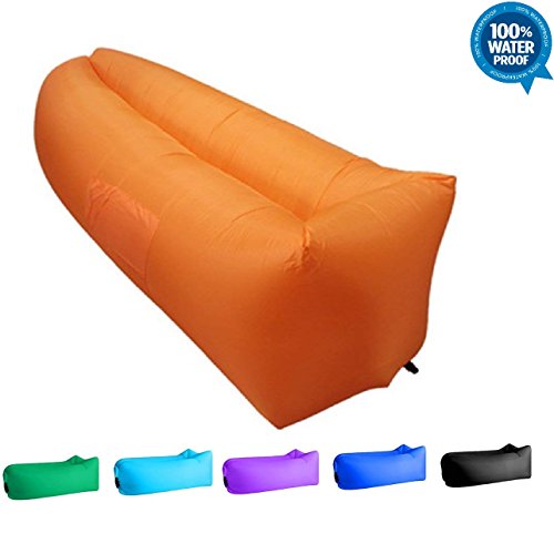 Evomax Inflatable Lounger Air Sofa Couch Chair Outdoor Lazy Sofa Air Lounger Inflatable Lazy Bag Air Hammock Portable-Couch for Beach Traveling Camping Park Picnics & Music Festivals Orang