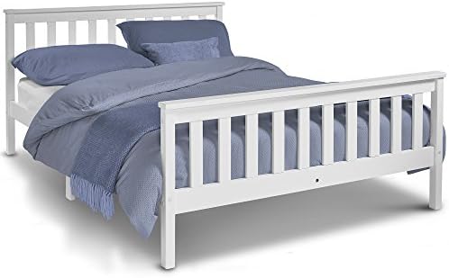 Vonhaus Cift Kisilik Yatak Cam Agaci 4 Ft 15 2 Cm Beyaz Ahsap Yatak Cam Cerceve Classic Shaker Tasarim Ile Baslik Basma Tahtasi Izgara Amazon Com Tr