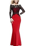 Viwenni Women Lace Maxi Cocktail Party Evening Fromal Gown Dress