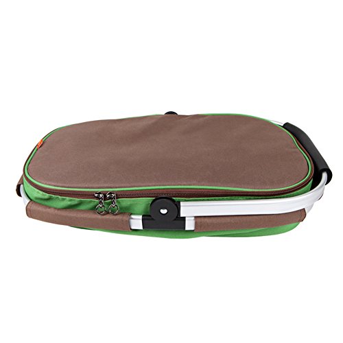 YONOVO 22 L Insulated Picnic Basket Cooler Bag for Famliy Gathering Camping Outdoor Sports(Grass Green)