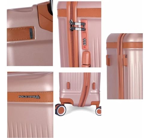 Mala de Viagem Média 23kg Aspen Rodas 360° Luxcel Polo King (Rose, M)