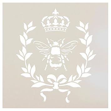 French Bee Stencil By Studior12 Crown Laurel Wreath Bee