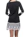 Leadingstar Women’s Long Sleeve Crew Neck Lace Hem Patchwork Loose Casual Dress
