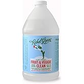 Rebel Green Fruit & Veggie Clean — Plant-Based Produce Cleaner—Natural Fruit and Vegetable Wash with No Aftertaste — Chemical & Wax Removal — Made with Organic Extracts of Citrus — Half Gallon