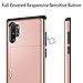 SAMONPOW Wallet Cover for Galaxy Note 10 Plus Case with Card Holder Dual Layer Hybrid Shell Heavy Duty Protection Shockproof Soft Rubber Cover Case for Galaxy Note 10 Plus 6.8 inch Rose Gold