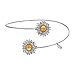 SENFAI Both Ends Heronsbill Sunflower Bracelet Open Cuff Bangle Flower Jewelry