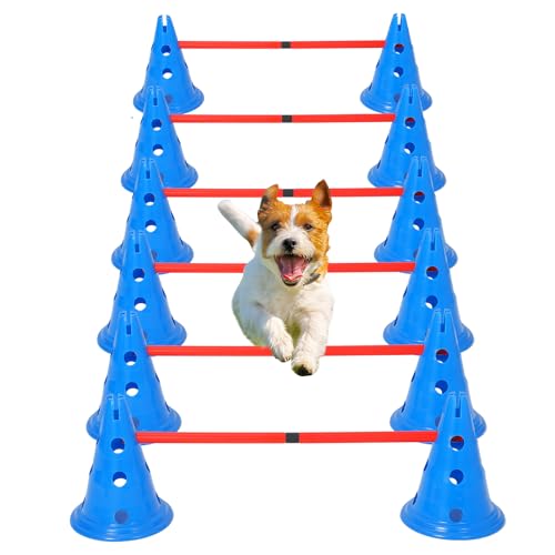 MegaChoice Speed Agile Hurdle Cone Set, 6 PCS Training Kit with 12 Cones & 6 Ag…