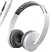 Bluelark Portable 3.5mm Foldable Over-Ear Headphone Headset Wired Pure Musical Audio Headphones Lightweght Cord Earphones Stereo Headsets for Phones, PC, MP3/ MP4 Player and More (Gray white)