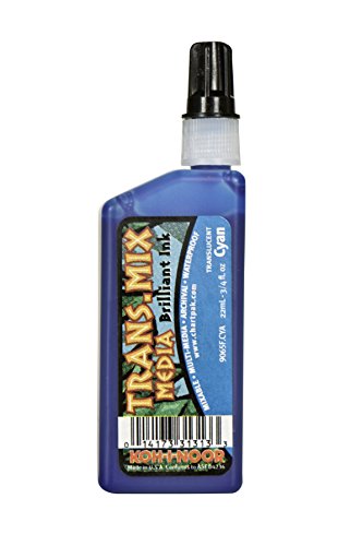 Koh-I-NoorTranslucent Mix Media Pigment-Based Drawing Ink, 0.75 Oz. Bottle, Cyan (9065F.CYA)