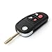 KATUR 1Pcs 4 Buttons 433Mhz Remote Control Car Key Shell Flip Folding Uncut Blade Auto Key Case Cover Replacement with 4D60 Chip for Jaguar