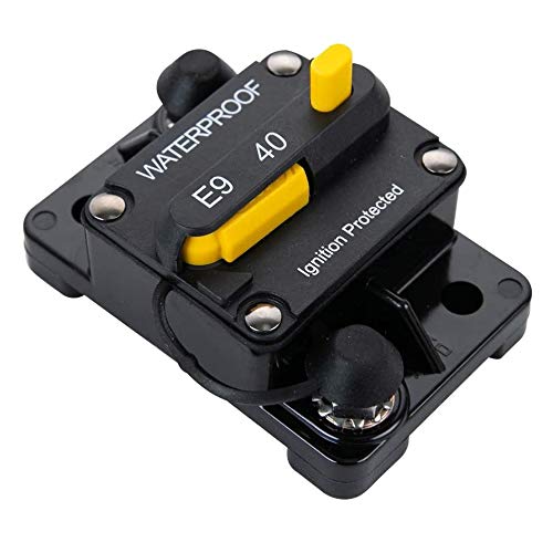 ANJOSHI 40Amp Circuit Breaker 30-300A with Manual Reset Trolling Motor Auto Car Marine Boat Bike Stereo Audio Terminal Inline Fuse Inverter for System Current Overload Protection 12V-48V DC Waterproof