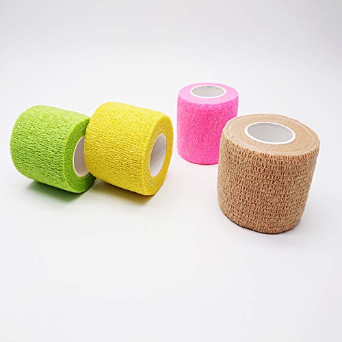 Self-Adhesive Cohesive Wrap Bandage Tape by MANSHU, Self-Adhesive Bandage Rolls,Elastic Non-Woven, FDA Approved, 12 Rolls, Assorted Colors (2Inches x 5Yards) - Thumbnail 3