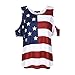 OMONSIM Women's Vogue Shoulder Off Wide Hem Design Top Shirt American Flag T Shirt