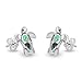 925 Sterling Silver Natural Green Abalone Shell Inlay Sea Turtle Post Stud Earrings 12 mm