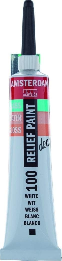 Decorfin RELIEF (Gutta Outliner) PAINT WHITE - 20ml, 20 ml (Pack of 1)