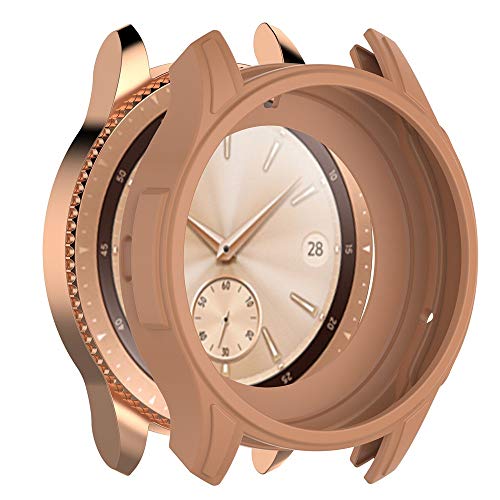 Lywey 1PC Soft TPU Prevent Scratches Protection Silicone Full Case Cover Best for Gear S3 Frontier/Galaxy Watch 42MM / 46MM (42MM, Gold)