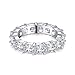Erllo 4x4mm Cushion Cut 925 Sterling Silver Cubic Zirconia Fashion Ring Eternity Engagement Wedding Band