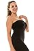 Kurve Plus Size The Excellent Stretch Long Bandeau Tube Top - UV Protective Fabric, Rated UPF 50+ (Made In USA),Black,1XL-2XL