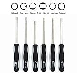 SUNREEK Carburetor adjustment tool Pac Man / Single D / Double D / Hexagon Hex Socket / 21-Teeth Splined / 7-Teeth Splined Screwdriver for Common 2 Cycle Small Engine (Set of 6)