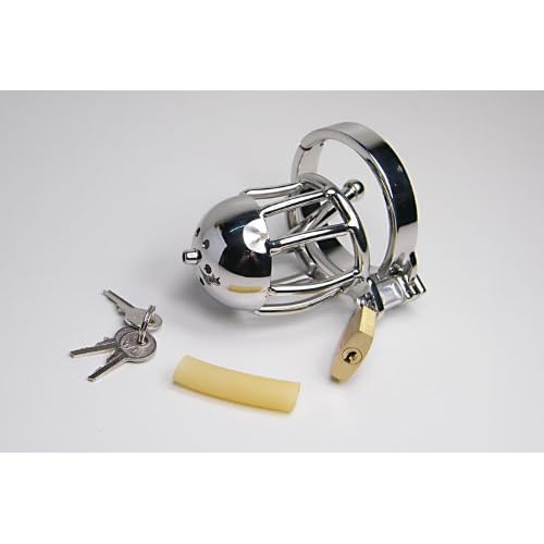 Hollow Removable Optional Urethral Tube Penis Plug in Cage - Chastity Device . Made in USA (1.75' = 44mm Cock... image