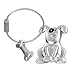 TROIKA PETE – KR10-21/MA – Keyring Dog Pete with Bone – cast Metal – matt – Silver – TROIKA-Original